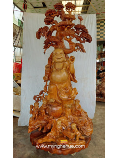 tượng Di Lặc Ngủ Phúc Cây Tán Tùng